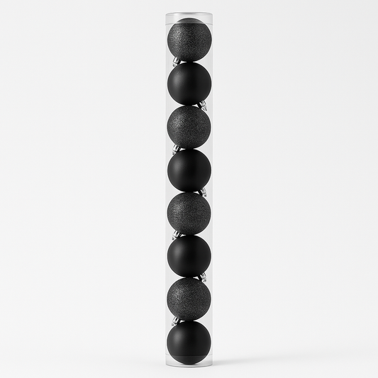 Black Christmas Balls – Set of 12