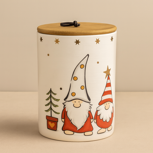 Ceramic Christmas Storage Jar Set Of 2