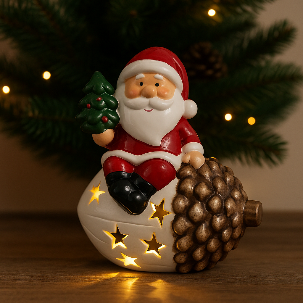 Santa Decorative Light Figurine set of 2