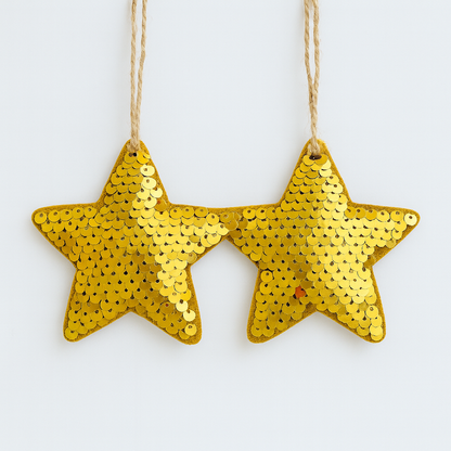 Christmas Hanging Ornaments – 4 Packs (2 Star Packs + 2 Tree Packs) Each pack includes 2 pieces