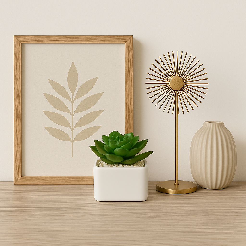 Artificial Rosette Succulent Plant in Modern White Pot - pack of 3 (5cm)