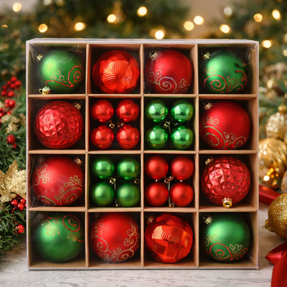 Christmas Tree Ornament Set | Classic Festive Colors